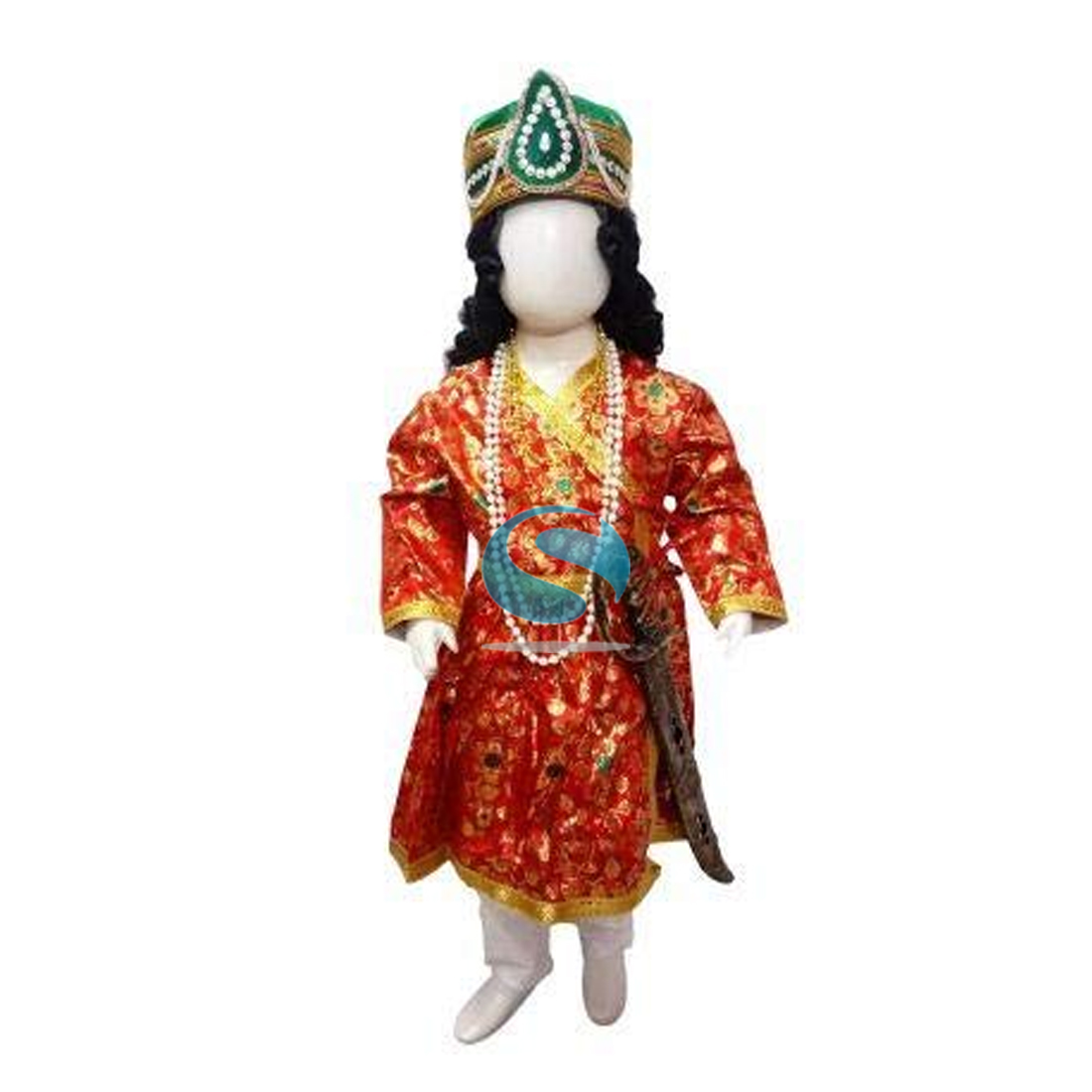 Indian prince king costume for kids 4-12 years old Bollywood Carnival